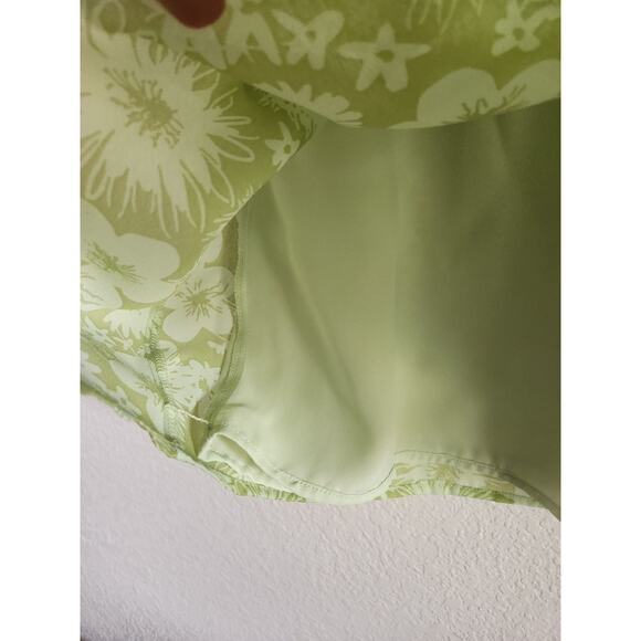 Y2k Lime Green Apostrophe Mid Length Skirt Women's Sz 10 - Picture 4 of 7